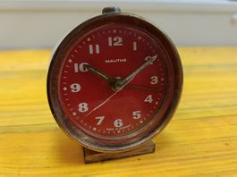 Mauthe Vintage kleiner Wecker, Rot, Made in Germany