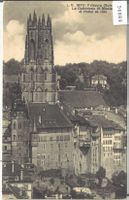Fribourg - La Cathedrale St-Nicolas et l'hotel de ville