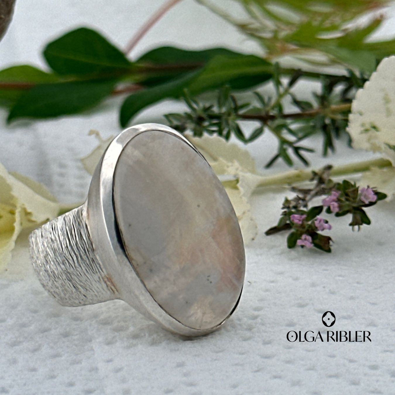 Olga Ribler Bagues: Mondstein Silber Ring 925 Grösse 58 – Neuf (Voir description) à Luzern par Schmuckoutlet 6