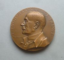 Grosse Bronze Medaille ++ Marschall Foch / Waffenstillstand