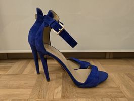 Sandales à brides en daim bleu électrique Mai Piu Senza