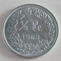 50 Rappen 1963 Helvetia guter Zustand