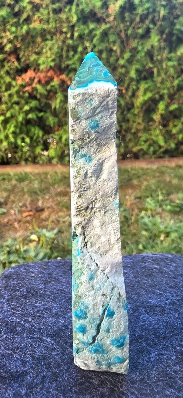 Mineralien & Heilsteine: 💚💙 Einzigartiger Malachit mit Chrysokoll Obelisk – Neu und originalverpackt aus Matzingen von Shay_Crystalz 2