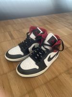 Jordan 1 Mid Red Black White Sneakers - Size US 6.5