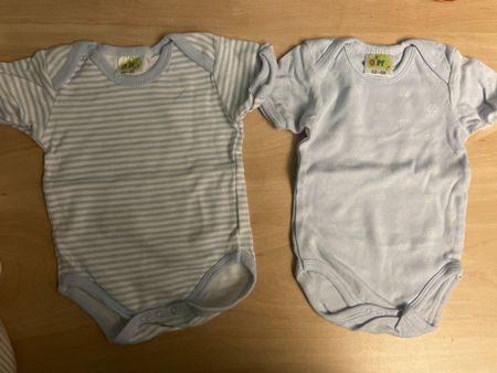 2er-Pack DIMO Baby Bodys kurzarm Gr. 62-68 hellblau Neu