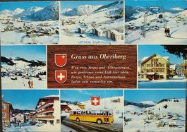 Mehrbild-AK Gruss aus OBERIBERG Postauto Skilift Restaurant