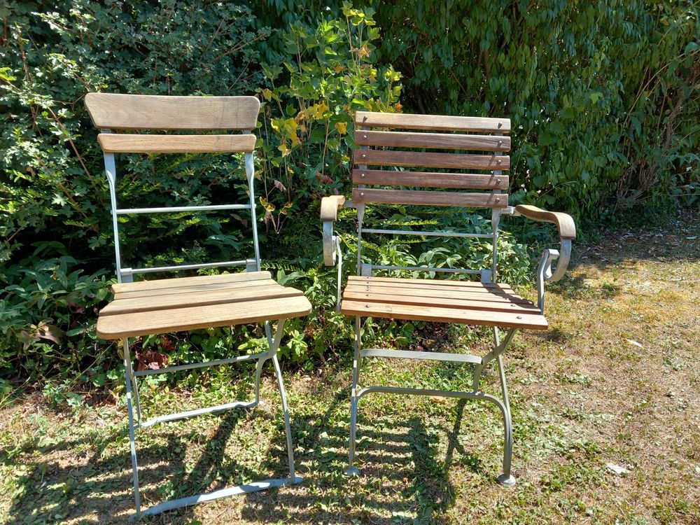 Gartenstühle Biergarten Holz/verzinkter Stahl Kaufen auf Ricardo