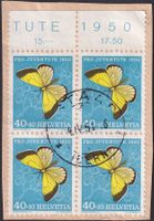 1950, J137 Viererblock mit Stempel GSTAAD, Kat: 50.-