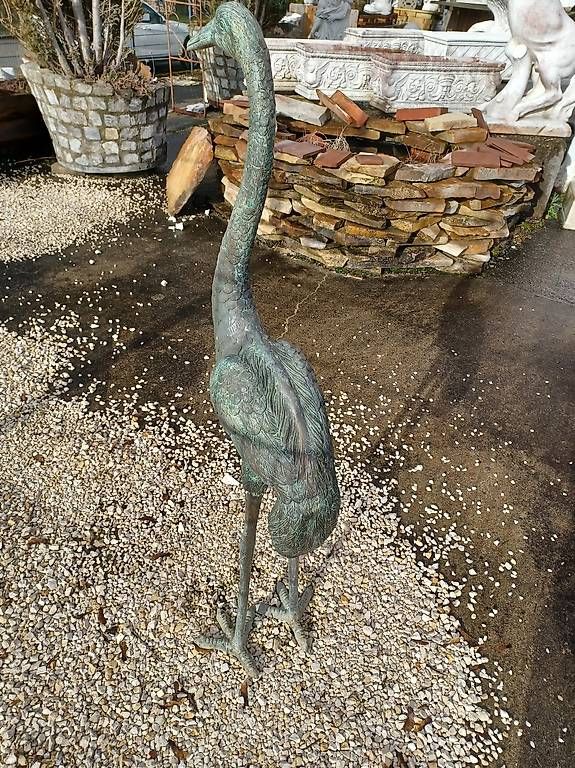 Figuren: Bronze Kranich grün – Neu (gemäss Beschreibung) aus Wangen a.Aare von Schneckenparadies 1