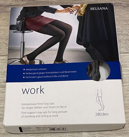 BELSANA work Stay Ups schwarz Grösse M 280 den
