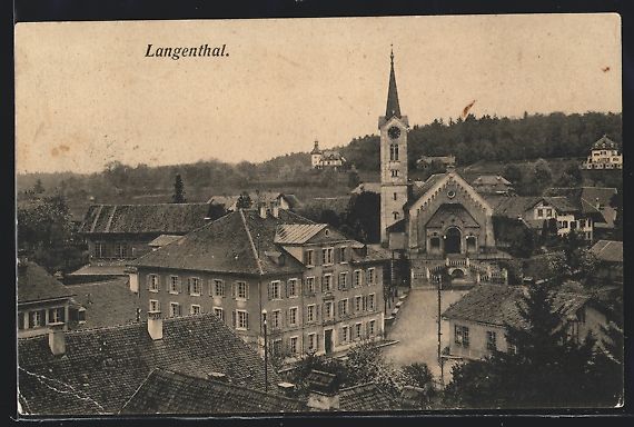 Ansichtskarten: Langenthal, Blick auf Kirche mit Umgebun – Gebraucht aus Berlin von bartko-reher