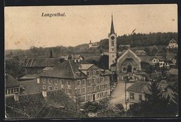 Langenthal, Blick auf Kirche mit Umgebun