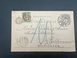 AK 1902 Ungarn Magyar Postkarte Budapest -Richterswil (G646)