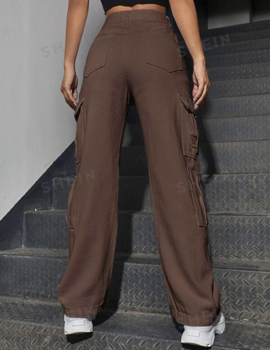 Shein Pantaloni: Pantalon large brun – Nuovo e nell'imballaggio originale da Montreux venduto da Izapeche811 1
