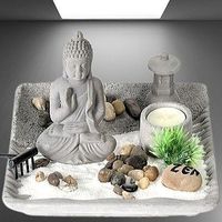 🌿🧘 BUDDHA Garden Set ZEN mit Teelichthalter 🕯️💫
