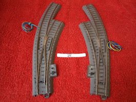 1 Paar  Elektro Bogen-Weichen H0 von Märklin . Gebraucht .