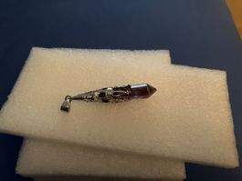 Silberf. Anhänger mit Black Agathe Stein, 5 cm, NEU