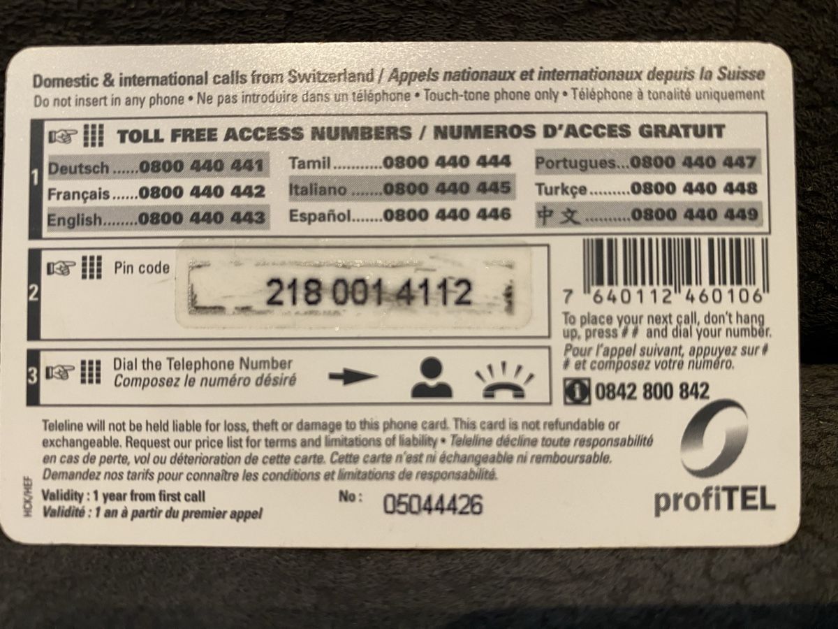 Schede telefoniche: Teleline – Usato da Lausanne venduto da babacard10 1