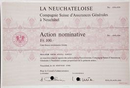 Assurances Générales La Neuchateloise, Neuenburg - 1986