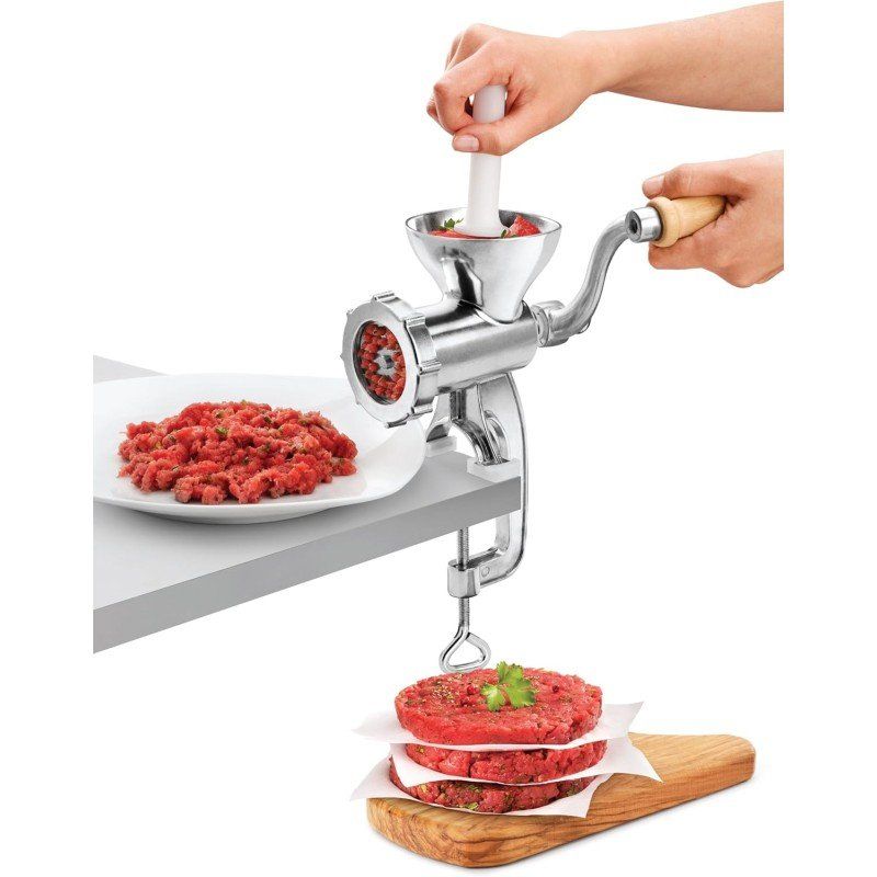 Elettrodomestici da cucina: Manueller Fleischwolf Robust leicht zu reinigen Holzkurbel – Nuovo e nell'imballaggio originale da Hundwil venduto da Pakethase 2