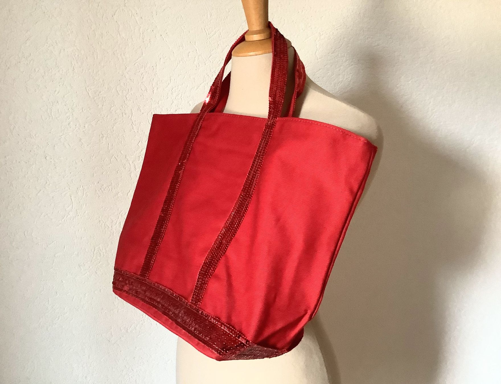 Vanessa Bruno Borse da donna: Vanessa Bruno Red Cabas Tote Bag – Usato da Founex venduto da sweetcouture 3