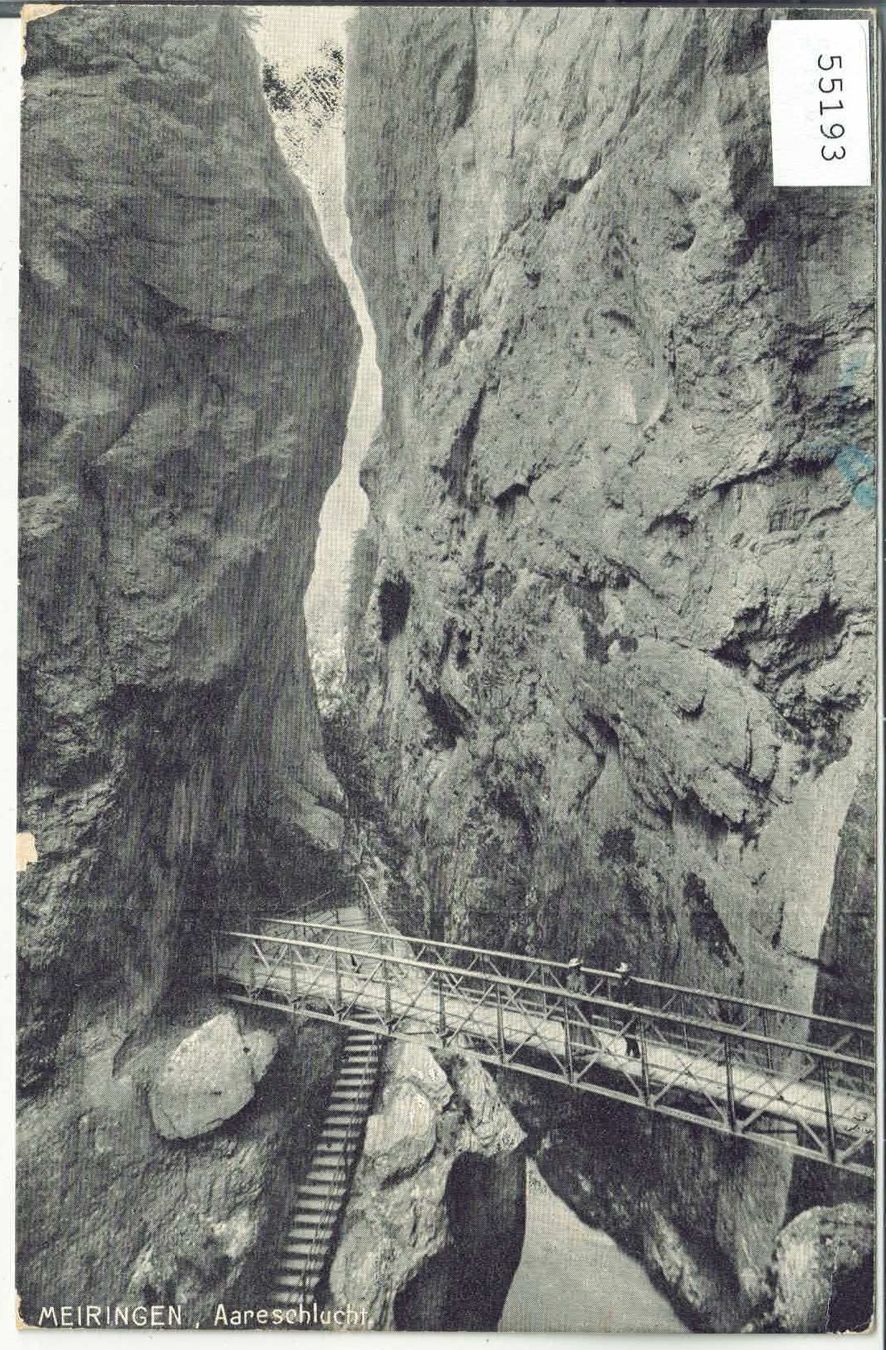 Cartoline postali: Meiringen - Aareschlucht - animee – Usato da Ettingen venduto da Kartenplanet
