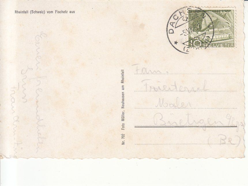 Cartoline postali: Rheinfall 1957 – Usato da Bürglen TG venduto da StampGraf 1