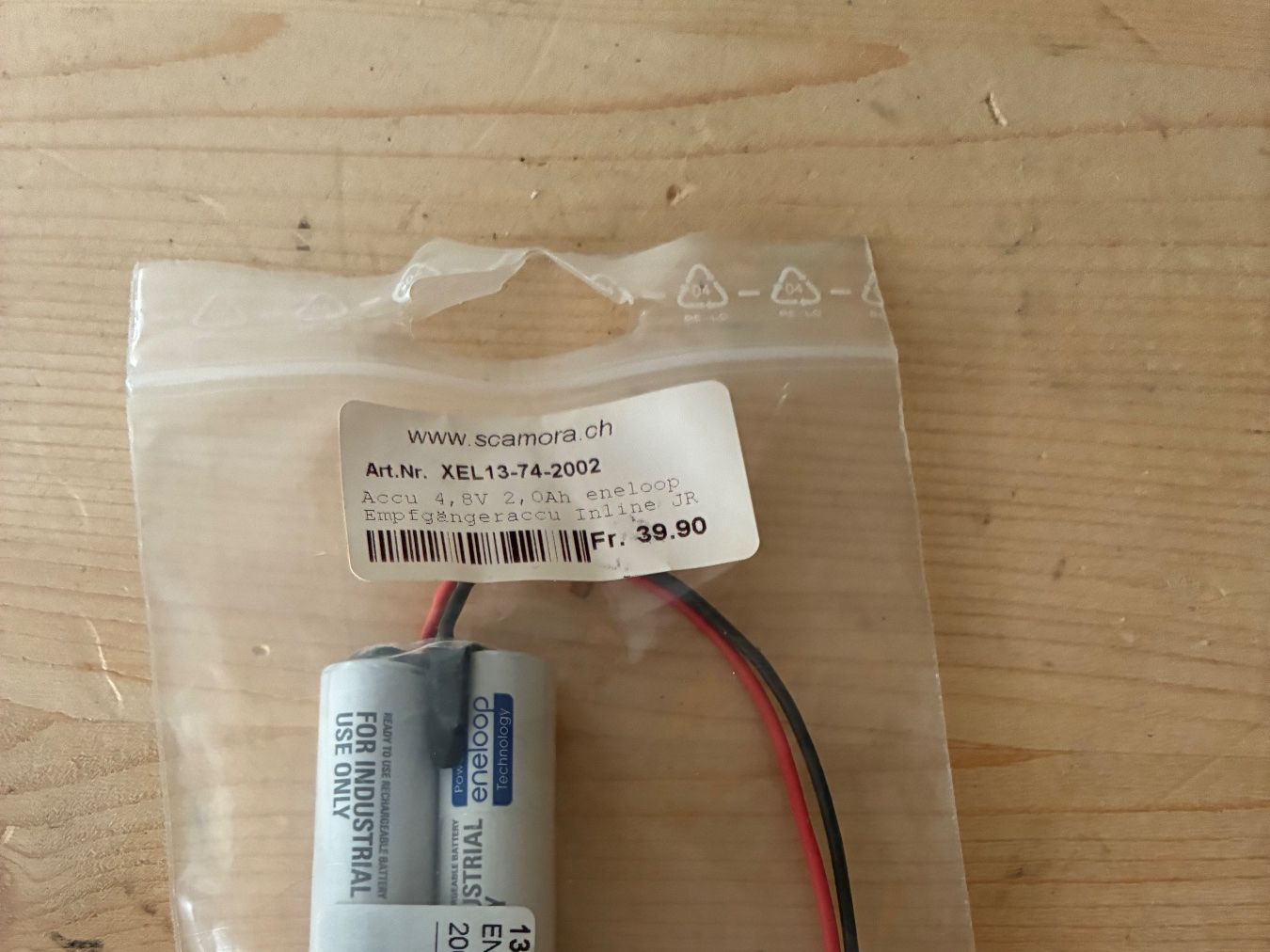 RC Modellbau: Empfängerakku Eneloop 4.8V 2000mAh Inline JR neu – Neu und originalverpackt aus Hofstetten ZH von Qwertz3