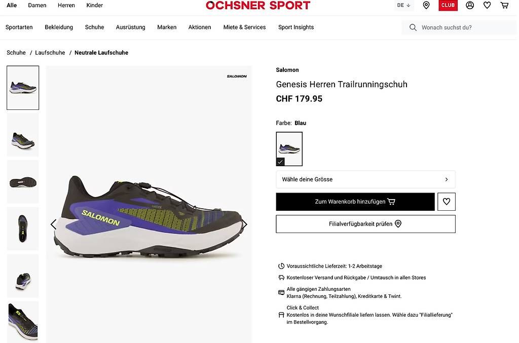 Salomon Scarpe da uomo: Salomon Genesis Trailrunningschuh – Usato da Zürich venduto da ooppoo11 4