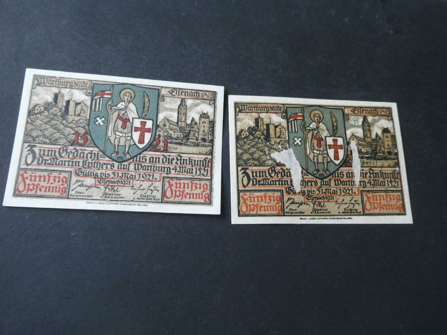 Banknoten: Dt. Reich, Eisenach - Notgeldscheine – Gebraucht aus Hinterforst von Rohusri 1