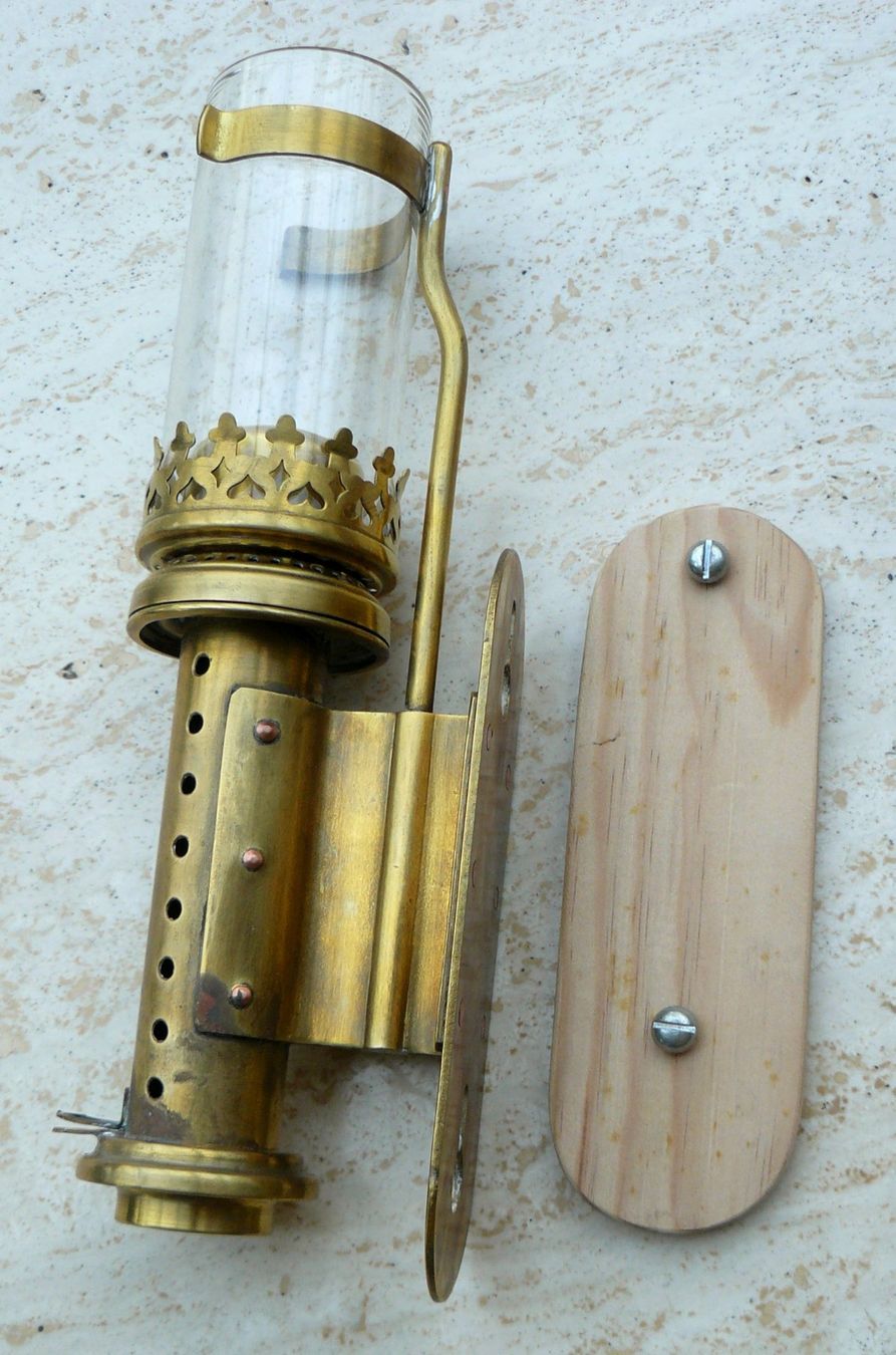 Lampade: Antike Eisenbahn Wandlampe aus Messing, Glas – Usato da Hombrechtikon venduto da Luetzelsee 2