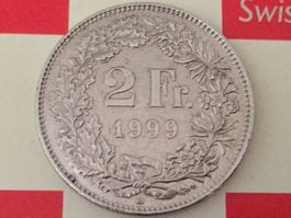 2 Franken 1999 ss-vz, nur 3,021 Mio!