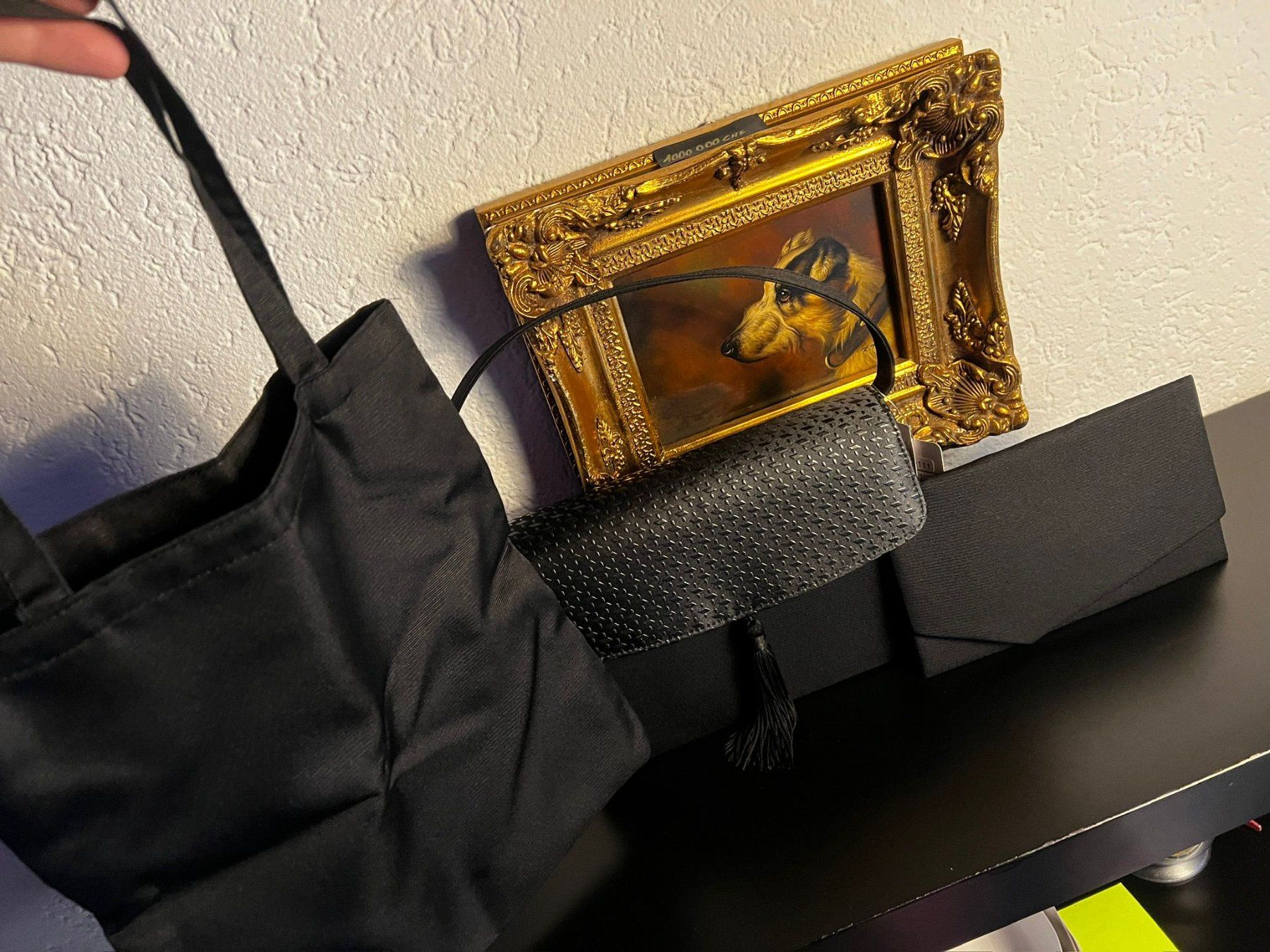 Borse da donna: Beluga Abendtasche Schwarz mit Struktur & Quaste – Nuovo (secondo la descrizione) da Winterthur venduto da Dejv 3