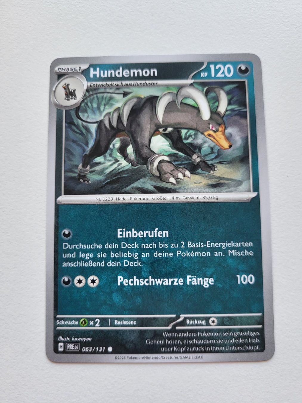 Pokémon Carte collezionabili: Hundemon / Houndoom (Prismatic Evolutions 063/131) – Usato da Erlenbach ZH venduto da ram_mjn5