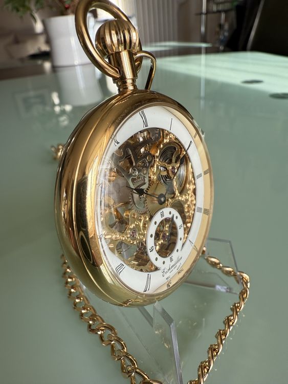 Lot De 4 Montres De Poche Anciennes Revue En Argent - Mécanique à Remontage Manuel, Cadran Blanc, Pour Homme