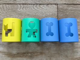 4 Serviettenringe Girotondo KingKong für Alessi