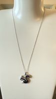 Collier en argent 925 écureuil vintage tendance