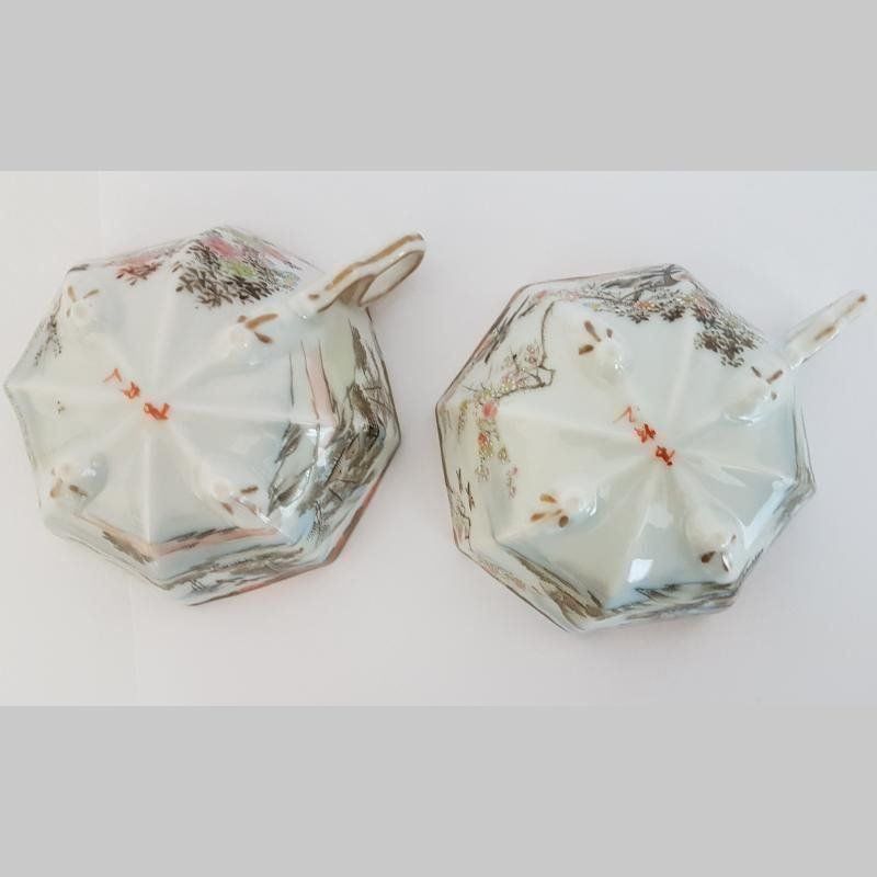 Tassen: Zwei octagonale Tassen Antik – Gebraucht aus Kaltbrunn von Lexus3 5