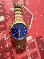 Festina Chronograph Armbanduhr  Gold / Blau