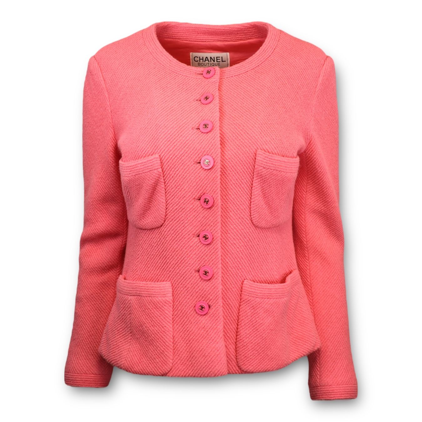 Chanel Giacche: Chanel Boucléblazer rosa Gr. 38 – Usato da Binningen venduto da Designerlabels