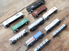 Trix & Co 11 x US Güterwagen Set - schöne Modelle - Spur N