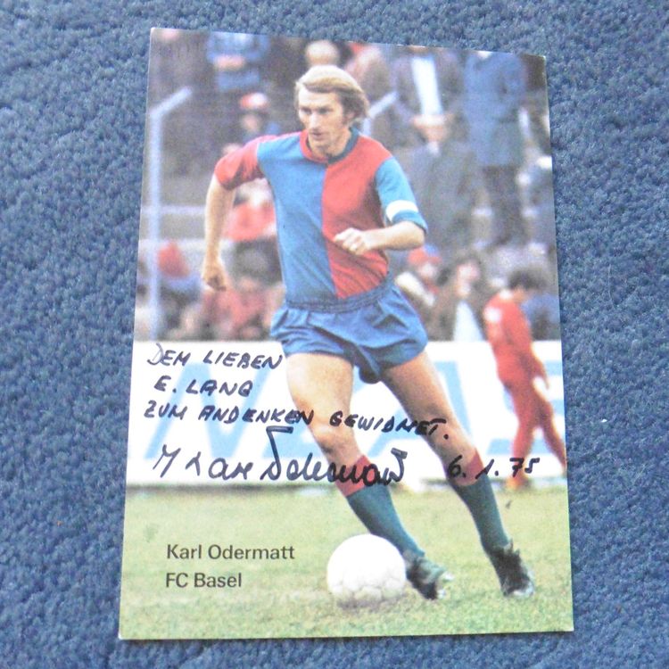 FC-Basel,Foto,original Unterschrift,Karl Odermatt,1975,Rekl. | Kaufen ...