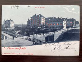 LA CHAUX-DE-FONDS Pont du Grenier, Mondschein, STABSTEMPEL