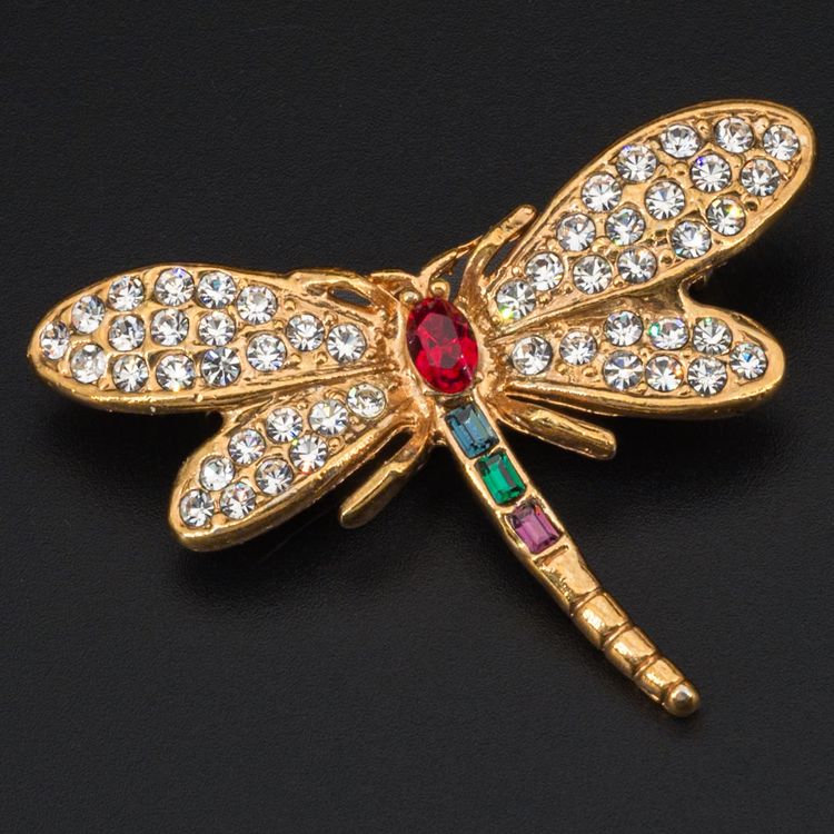 LiJuanWang Libellen Brosche - Vintage Strass Brosche Für Damen