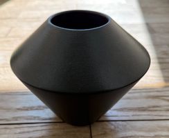 Konische, ältere ASA-Vase, mattschwarz
