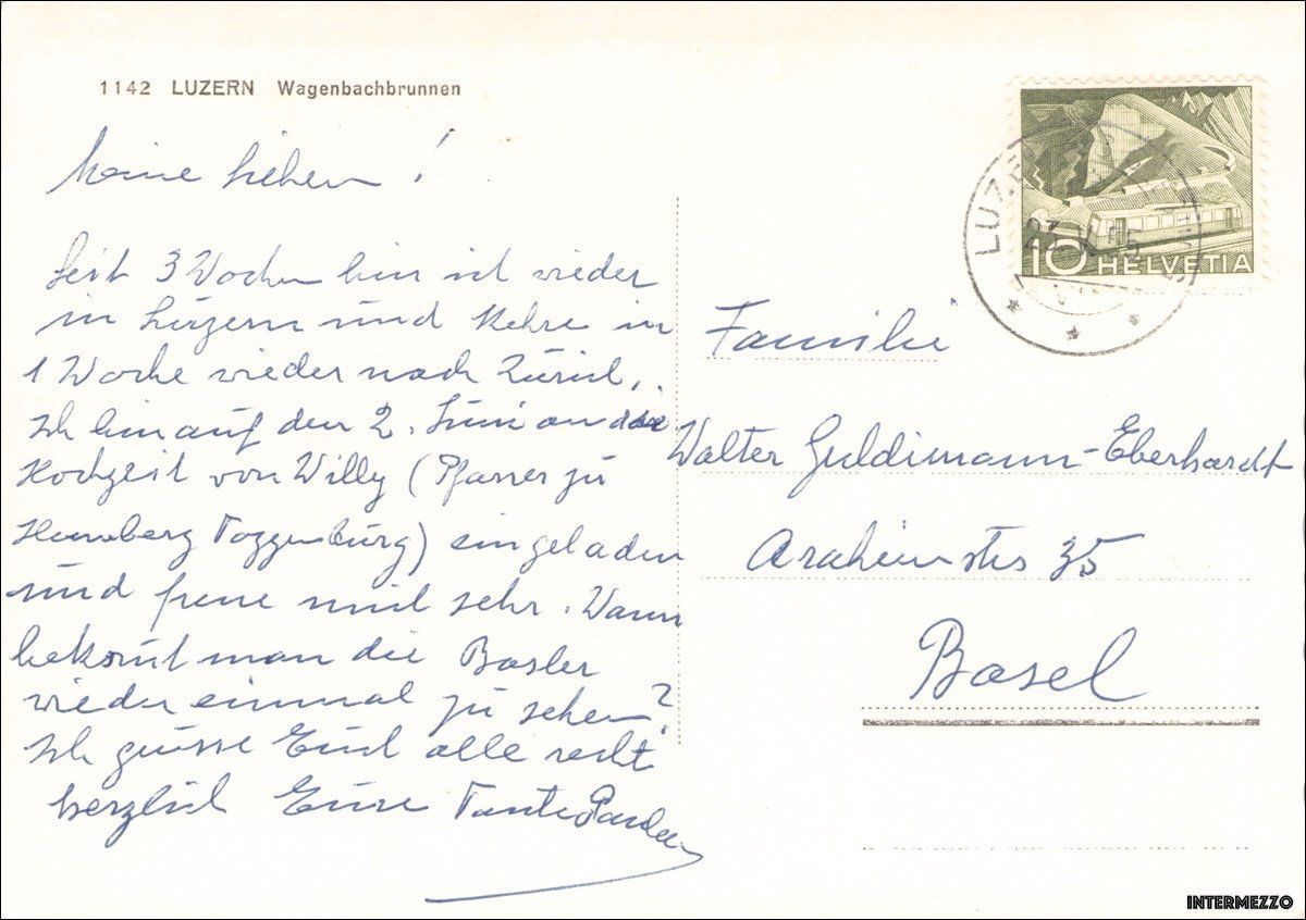 Cartoline postali: Luzern // 1955 Oldtimer Wagenbachbrunnen // Sommer – Usato da Basel venduto da intermezzo12 1