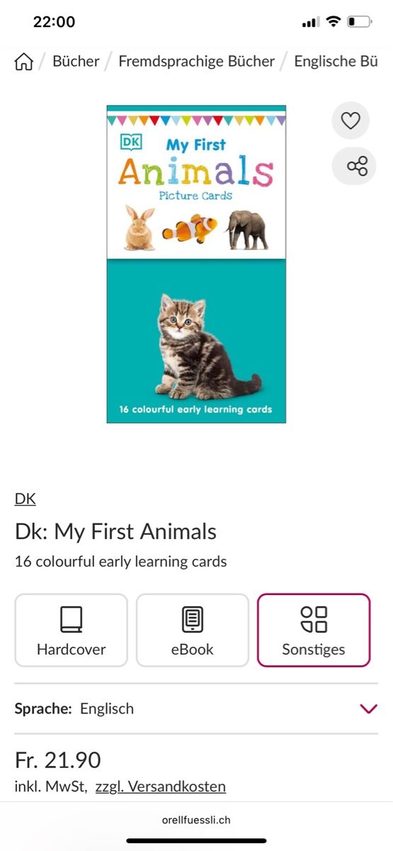 Giochi: Montessori Sensory Cards: My First Animals DK – Usato da Zürich venduto da Mariaov 2