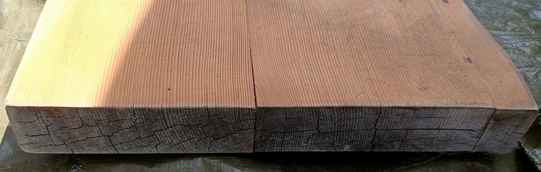 Piatti di portata: Holzplatte / Tischplatte, rustikal 48x228x5.5cm – Usato da Spiez venduto da ricot90 1