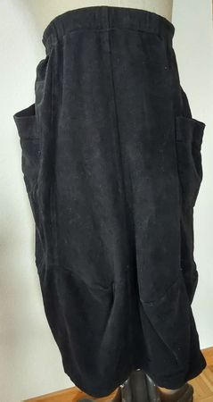 GRIZAS : Jupe en velours structuré noir Lagenlook XL