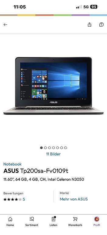 Notebooks: Asus Notebook  – Gebraucht aus Rotkreuz von Grismolina